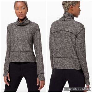 Lululemon Ready to Rulu Fleece Pullover Heathered Black Size 10